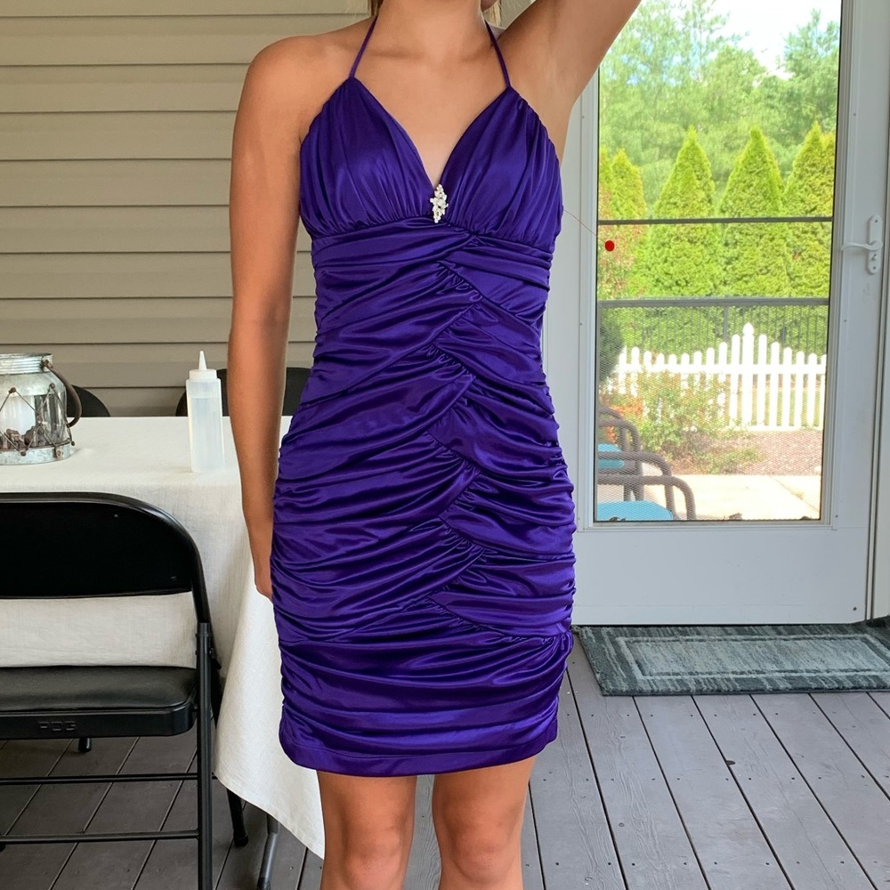 Purple Ruched Dress